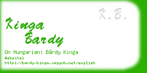 kinga bardy business card