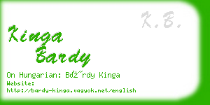 kinga bardy business card